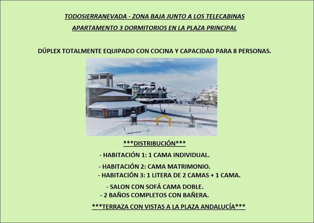 Ski & Snow Apartmentos By Todosierranevada - Plaza Principal Junto A Los Telecabinas Serra Nevada Exterior foto
